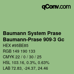 Código de color: Baumann System Prase - Baumann-Prase 909·3 Gc | qconv.com