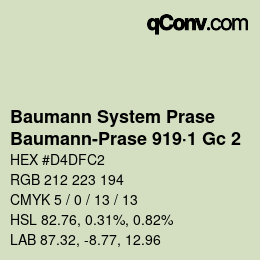 Color code: Baumann System Prase - Baumann-Prase 919·1 Gc 2 | qconv.com