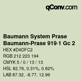 Code couleur: Baumann System Prase - Baumann-Prase 919·1 Gc 2 | qconv.com