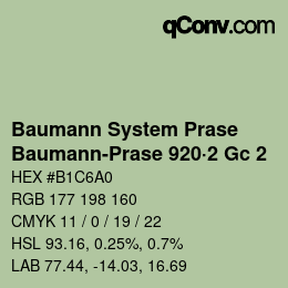 Código de color: Baumann System Prase - Baumann-Prase 920·2 Gc 2 | qconv.com