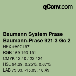 カラーコード: Baumann System Prase - Baumann-Prase 921·3 Gc 2 | qconv.com