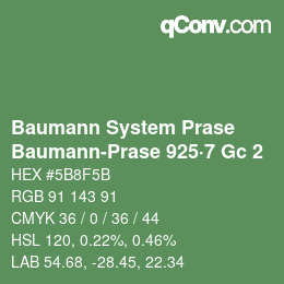 Farbcode: Baumann System Prase - Baumann-Prase 925·7 Gc 2 | qconv.com