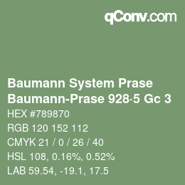 Código de color: Baumann System Prase - Baumann-Prase 928·5 Gc 3 | qconv.com