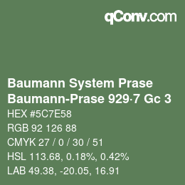 Código de color: Baumann System Prase - Baumann-Prase 929·7 Gc 3 | qconv.com