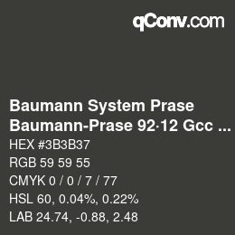 Code couleur: Baumann System Prase - Baumann-Prase 92·12 Gcc 7 | qconv.com