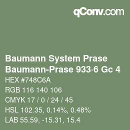 Color code: Baumann System Prase - Baumann-Prase 933·6 Gc 4 | qconv.com