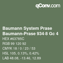 Farbcode: Baumann System Prase - Baumann-Prase 934·8 Gc 4 | qconv.com
