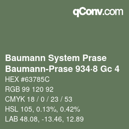 Color code: Baumann System Prase - Baumann-Prase 934·8 Gc 4 | qconv.com