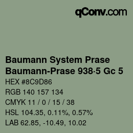 Farbcode: Baumann System Prase - Baumann-Prase 938·5 Gc 5 | qconv.com