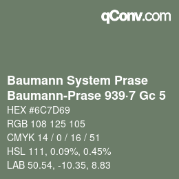 Farbcode: Baumann System Prase - Baumann-Prase 939·7 Gc 5 | qconv.com