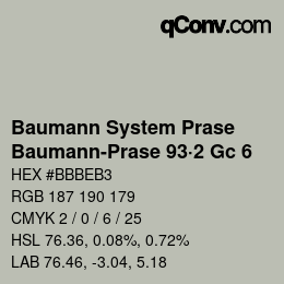 Farbcode: Baumann System Prase - Baumann-Prase 93·2 Gc 6 | qconv.com