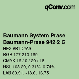 Código de color: Baumann System Prase - Baumann-Prase 942·2 G | qconv.com