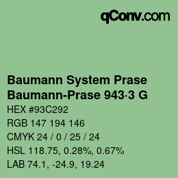 Code couleur: Baumann System Prase - Baumann-Prase 943·3 G | qconv.com