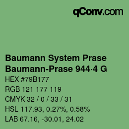 Code couleur: Baumann System Prase - Baumann-Prase 944·4 G | qconv.com
