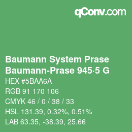 Code couleur: Baumann System Prase - Baumann-Prase 945·5 G | qconv.com