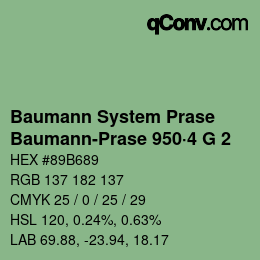 Color code: Baumann System Prase - Baumann-Prase 950·4 G 2 | qconv.com