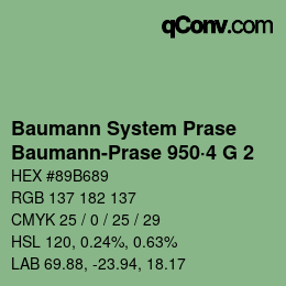Code couleur: Baumann System Prase - Baumann-Prase 950·4 G 2 | qconv.com