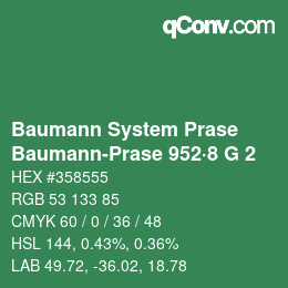 Farbcode: Baumann System Prase - Baumann-Prase 952·8 G 2 | qconv.com