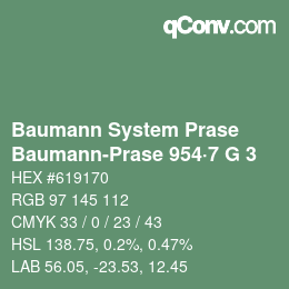 Color code: Baumann System Prase - Baumann-Prase 954·7 G 3 | qconv.com