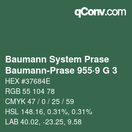 Código de color: Baumann System Prase - Baumann-Prase 955·9 G 3 | qconv.com