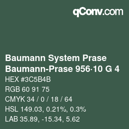 Code couleur: Baumann System Prase - Baumann-Prase 956·10 G 4 | qconv.com