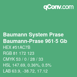 Código de color: Baumann System Prase - Baumann-Prase 961·5 Gb | qconv.com
