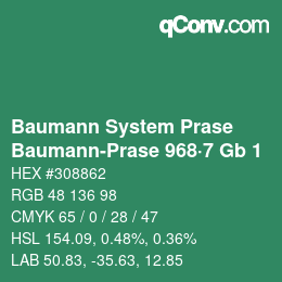 Color code: Baumann System Prase - Baumann-Prase 968·7 Gb 1 | qconv.com