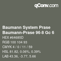 Farbcode: Baumann System Prase - Baumann-Prase 96·8 Gc 6 | qconv.com