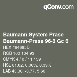 Farbcode: Baumann System Prase - Baumann-Prase 96·8 Gc 6 | qconv.com