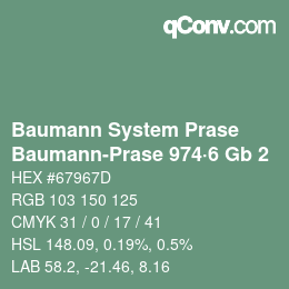 Color code: Baumann System Prase - Baumann-Prase 974·6 Gb 2 | qconv.com