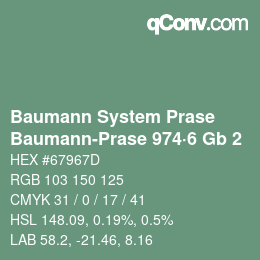 Code couleur: Baumann System Prase - Baumann-Prase 974·6 Gb 2 | qconv.com