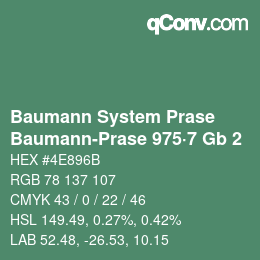 Code couleur: Baumann System Prase - Baumann-Prase 975·7 Gb 2 | qconv.com