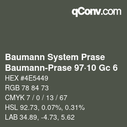 Código de color: Baumann System Prase - Baumann-Prase 97·10 Gc 6 | qconv.com