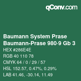 Farbcode: Baumann System Prase - Baumann-Prase 980·9 Gb 3 | qconv.com