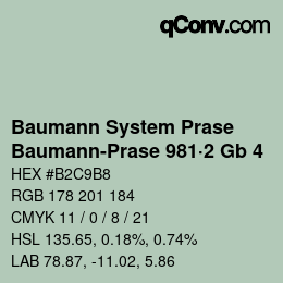 Code couleur: Baumann System Prase - Baumann-Prase 981·2 Gb 4 | qconv.com