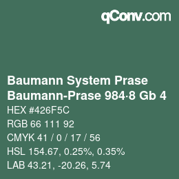 Code couleur: Baumann System Prase - Baumann-Prase 984·8 Gb 4 | qconv.com