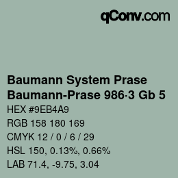 Color code: Baumann System Prase - Baumann-Prase 986·3 Gb 5 | qconv.com