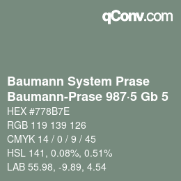 Color code: Baumann System Prase - Baumann-Prase 987·5 Gb 5 | qconv.com