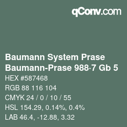 Code couleur: Baumann System Prase - Baumann-Prase 988·7 Gb 5 | qconv.com