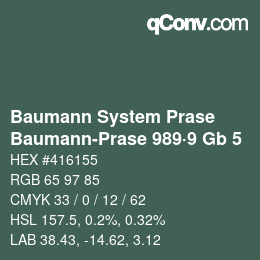 Color code: Baumann System Prase - Baumann-Prase 989·9 Gb 5 | qconv.com