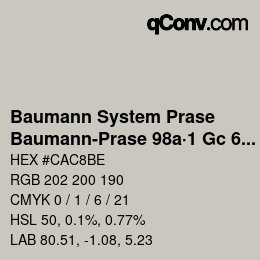 Farbcode: Baumann System Prase - Baumann-Prase 98a·1 Gc 6½ | qconv.com