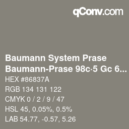 Farbcode: Baumann System Prase - Baumann-Prase 98c·5 Gc 6½ | qconv.com