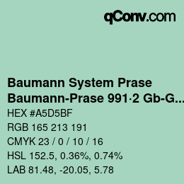 Color code: Baumann System Prase - Baumann-Prase 991·2 Gb-Gbb | qconv.com