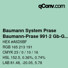 Código de color: Baumann System Prase - Baumann-Prase 991·2 Gb-Gbb | qconv.com