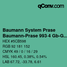 Code couleur: Baumann System Prase - Baumann-Prase 993·4 Gb-Gbb | qconv.com