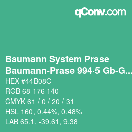 Code couleur: Baumann System Prase - Baumann-Prase 994·5 Gb-Gbb | qconv.com