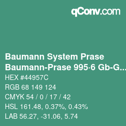 Code couleur: Baumann System Prase - Baumann-Prase 995·6 Gb-Gbb | qconv.com