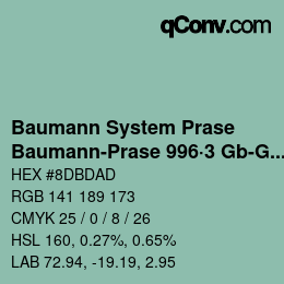 Color code: Baumann System Prase - Baumann-Prase 996·3 Gb-Gbb 1 | qconv.com