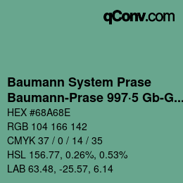 Code couleur: Baumann System Prase - Baumann-Prase 997·5 Gb-Gbb 1 | qconv.com