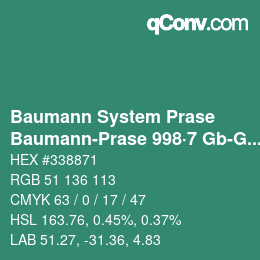 Código de color: Baumann System Prase - Baumann-Prase 998·7 Gb-Gbb 1 | qconv.com